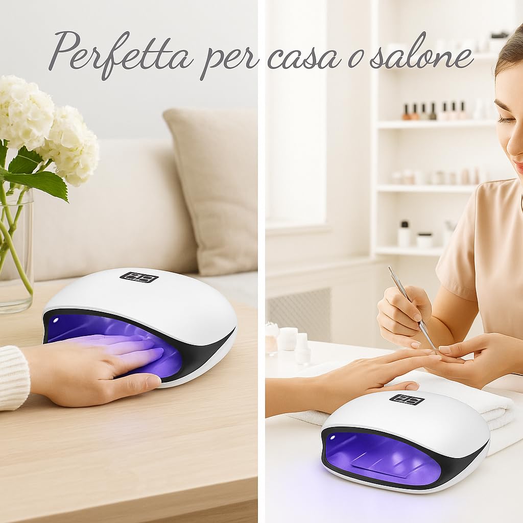 Lampada UV LED per Unghie 48W con Sensore Infrarossi e Display LCD, 4 Timer (10s/30s/60s/99s), 36 LED | Asciuga Smalto Gel, Semipermanente, Manicure e Pedicure Professionale