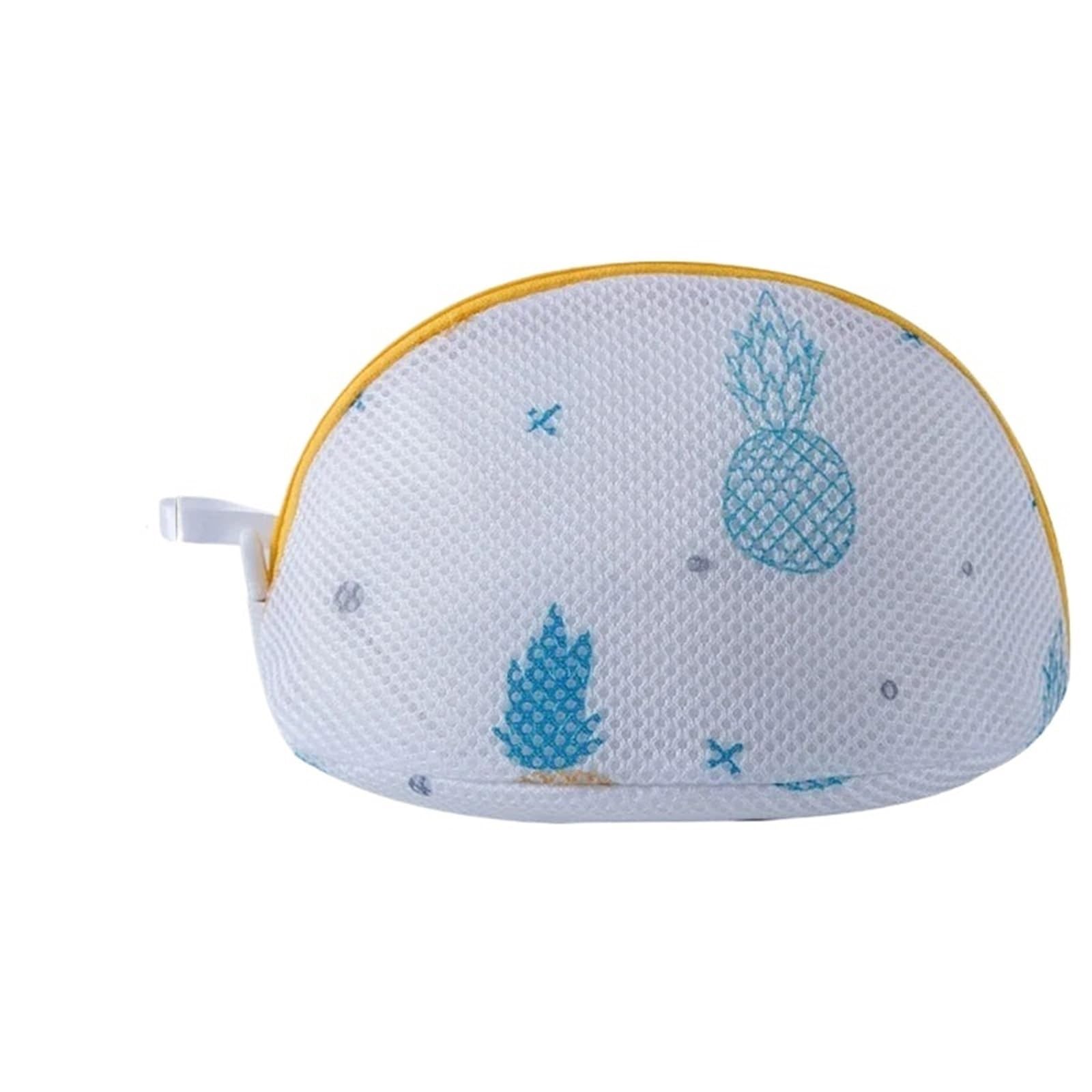 3pcs Cute Print Women's Bra Washing Bags - Thicken Protective Laundry Bag for Bras and Underwear Storage(Pineapple Shell)