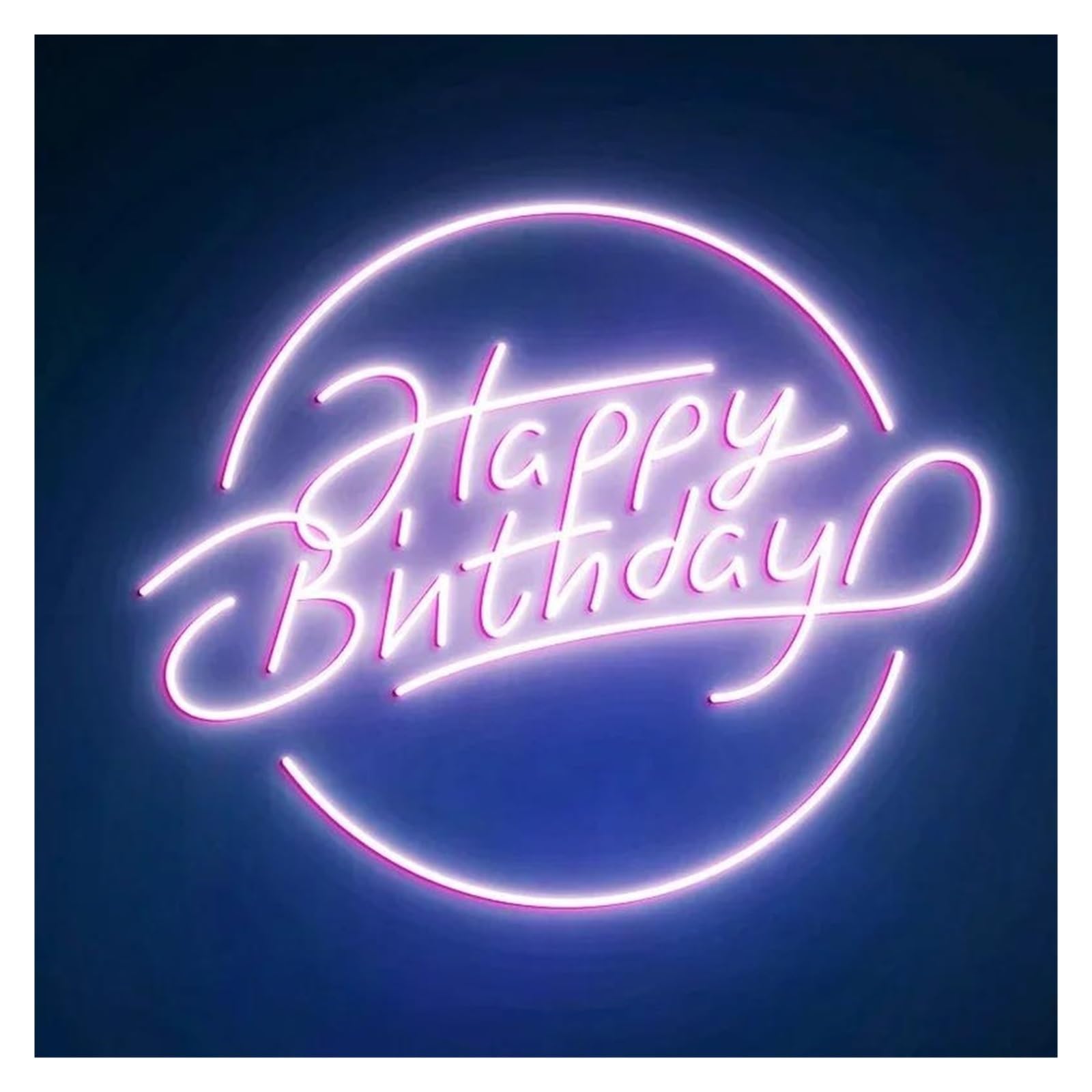 Lemst B Signs Lamp Happy Irthday Neon Sign Light Dimmable Us Powered For Irthday Room Party Wall Art Decor 40Cmx38cm(B)