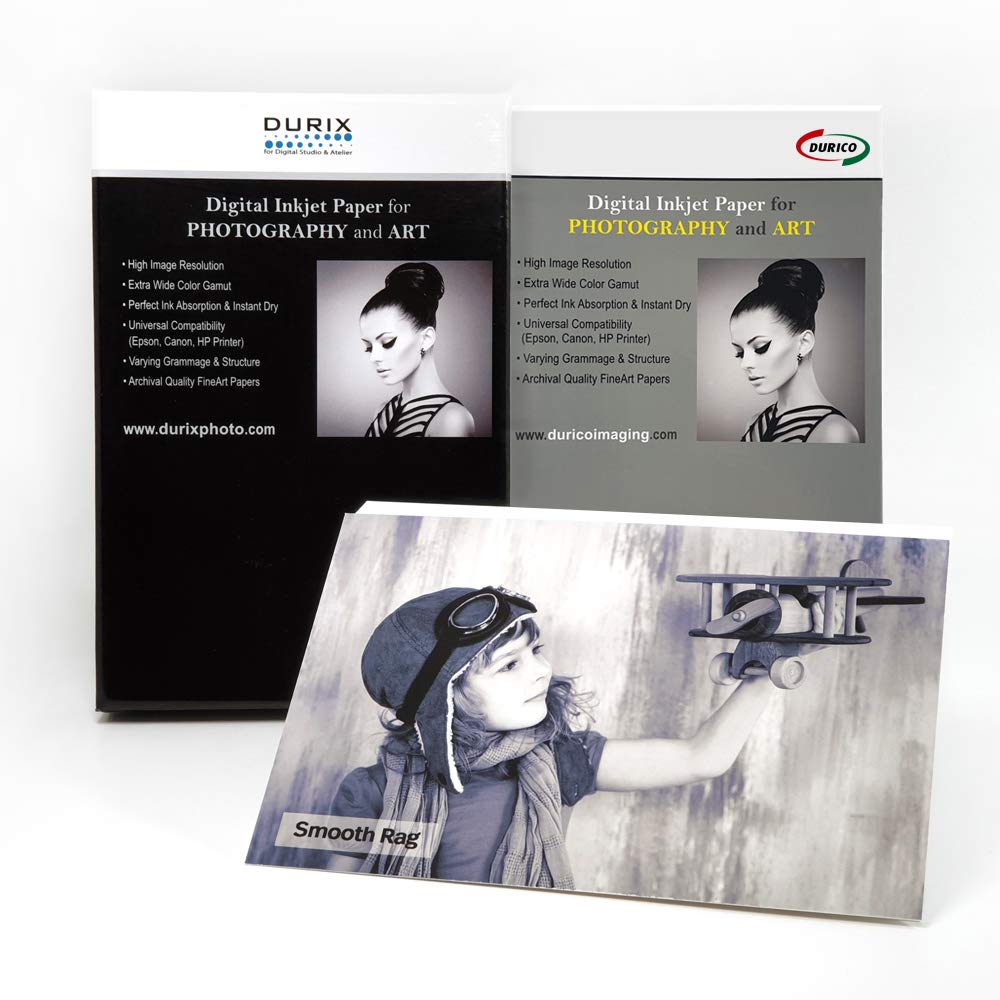 DURICO Smooth Rag 315GSM Cotton Surface Fineart Digital Inkjet Photo Paper (8.5" x 11", 25 sheets)