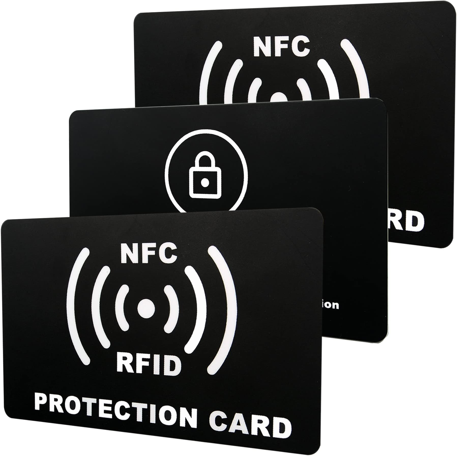 3 Pieces RFID Blocking Card Holder, Credit Card Protector, NFC Blocker for Contactless Cards - Black, 5.5*8.5cm