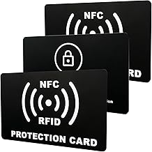 3pcs RFID/NFC Blocking Card, Anti RFID, Contactless Credit Card Protection, Wallet Protector (Black)