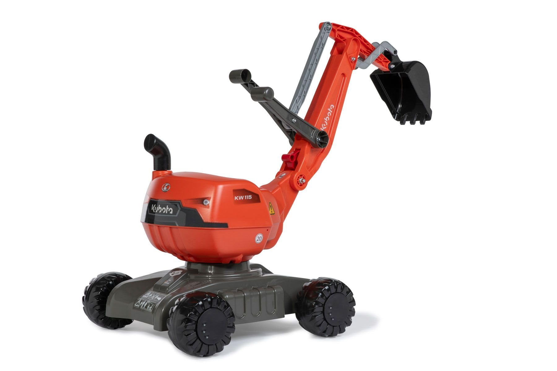 Rolly Toys RollyDigger Kubota (obracany o 360°, wiek 3-5 lat, z automatyczną blokadą ramienia kierownicy, pojazd dziecięcy, zabawka dla dzieci) 42 121 3