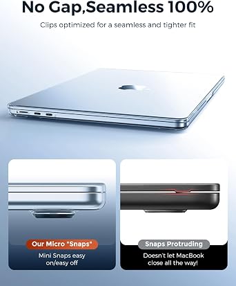 EooCoo Compatible with MacBook Air 13 inch Case M5 2026-2022 M4 M3 M2 A3449 A3240 A3113 A2681, Fit Like a Glove, Scratch Resistant Protective Hard Shell Cover for Mac Air 13.6, Crystal SkyBlue