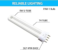Vista 5 de 9 Watt 2G7 Base Fluorescent Light Bulb,Replacement for Satco S8365, Kandolite 96500,Coleman Lantern Bulb,Rayovac F9w-1 Light Bulb,CF9DS/E/841,4 Pin