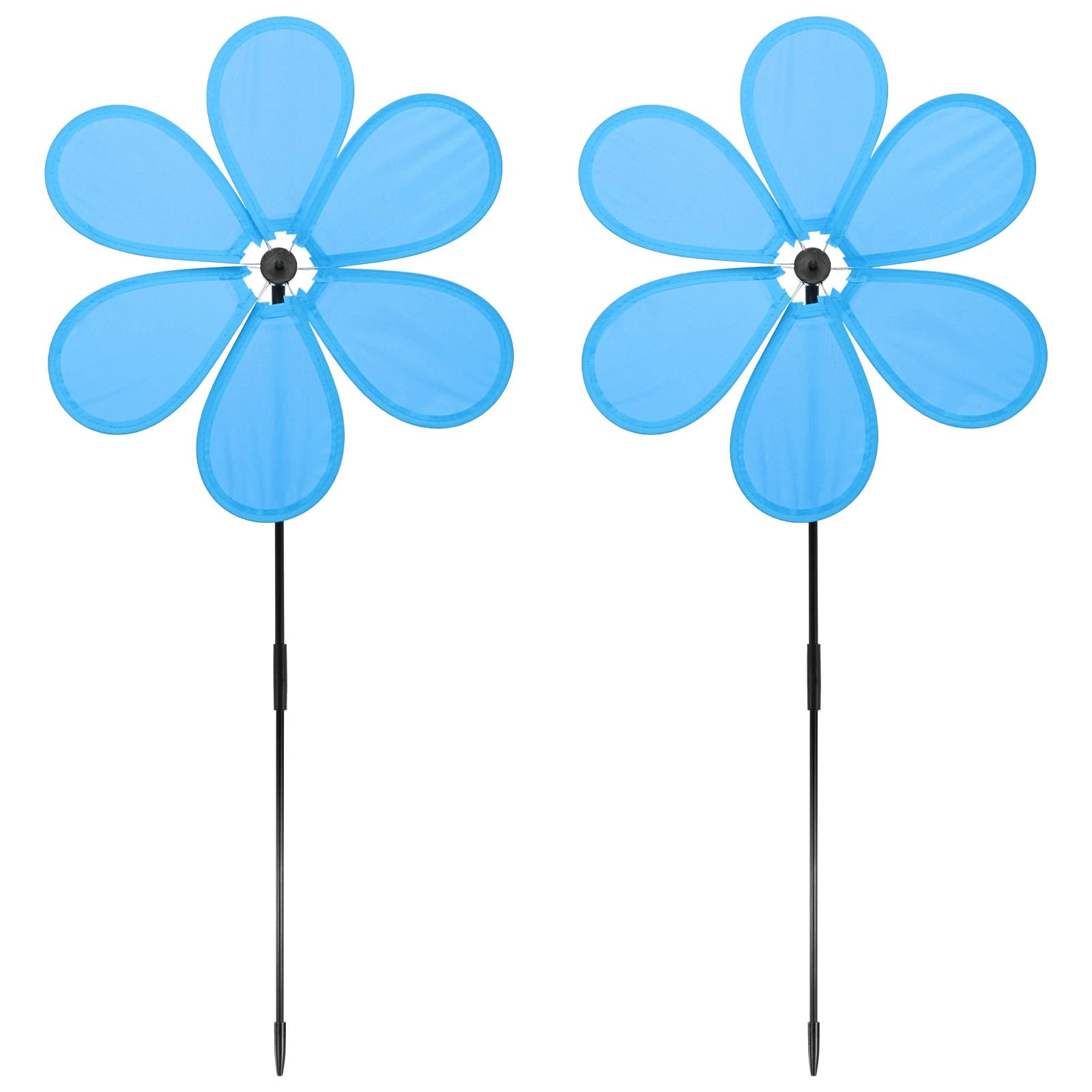 Flower Wind Spinners M METERXITY 27.2" en tissu bleu pour jardin lot de 2
