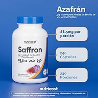 Vista 6 de Nutricost - Extracto de Azafrán 88.5 mg, 240 Cápsulas - Cápsulas vegetarianas, sin OMG, sin gluten