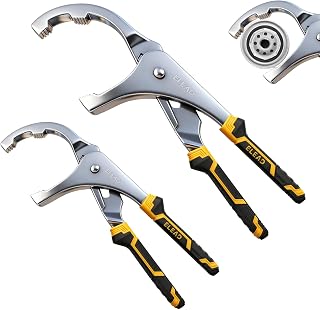 ELEAD Adjustable Oil Filter Wrench Set - 9" & 12" Oil Filter Pliers Oil Filter Removal Tools for Cars, Trucks, Motorcycles - Durable Carbon Steel, Ergonomic Grip, Easy Access Design