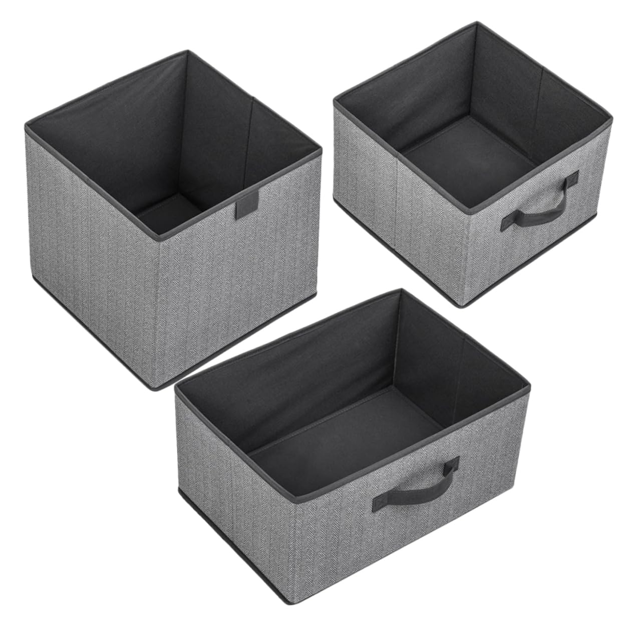 Boîtes de rangement tissu pliables paniers rigides et légers avec poignées