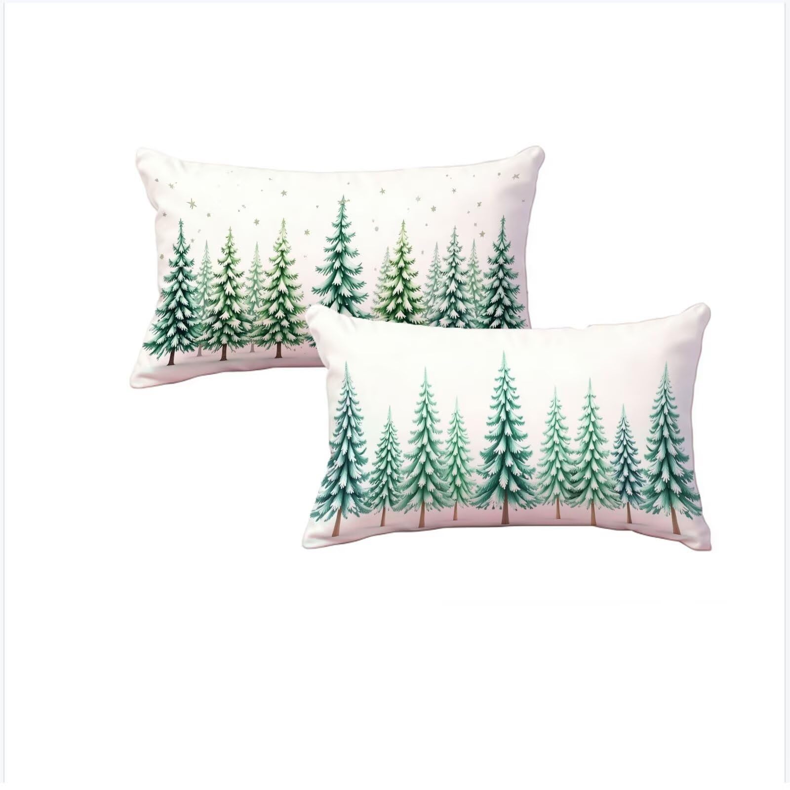 Taies d'oreillers 40x80cm en lin vert double face imperméable de qualité supérieure