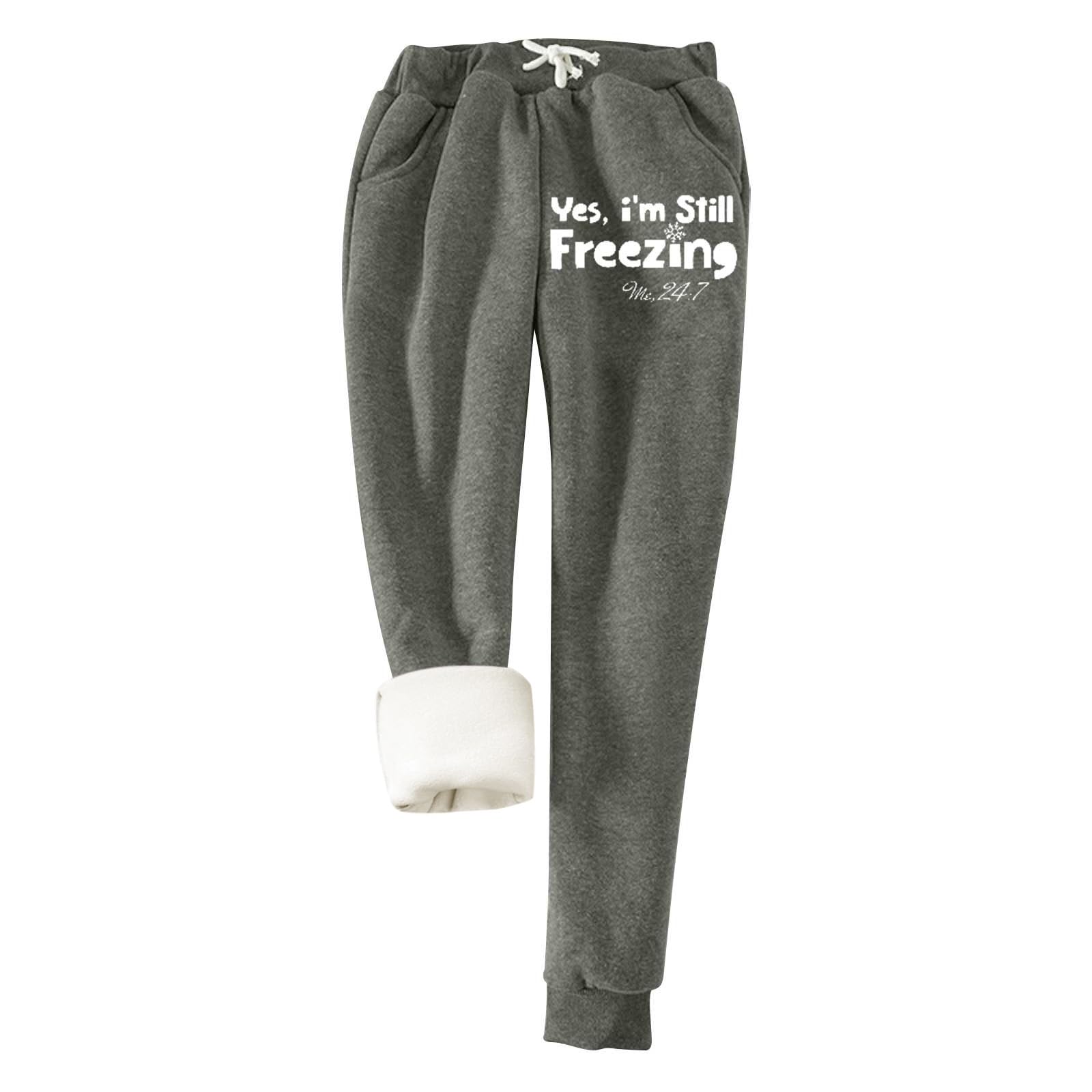Pantaloni invernali da donna, foderati, termici e da jogging, spessi