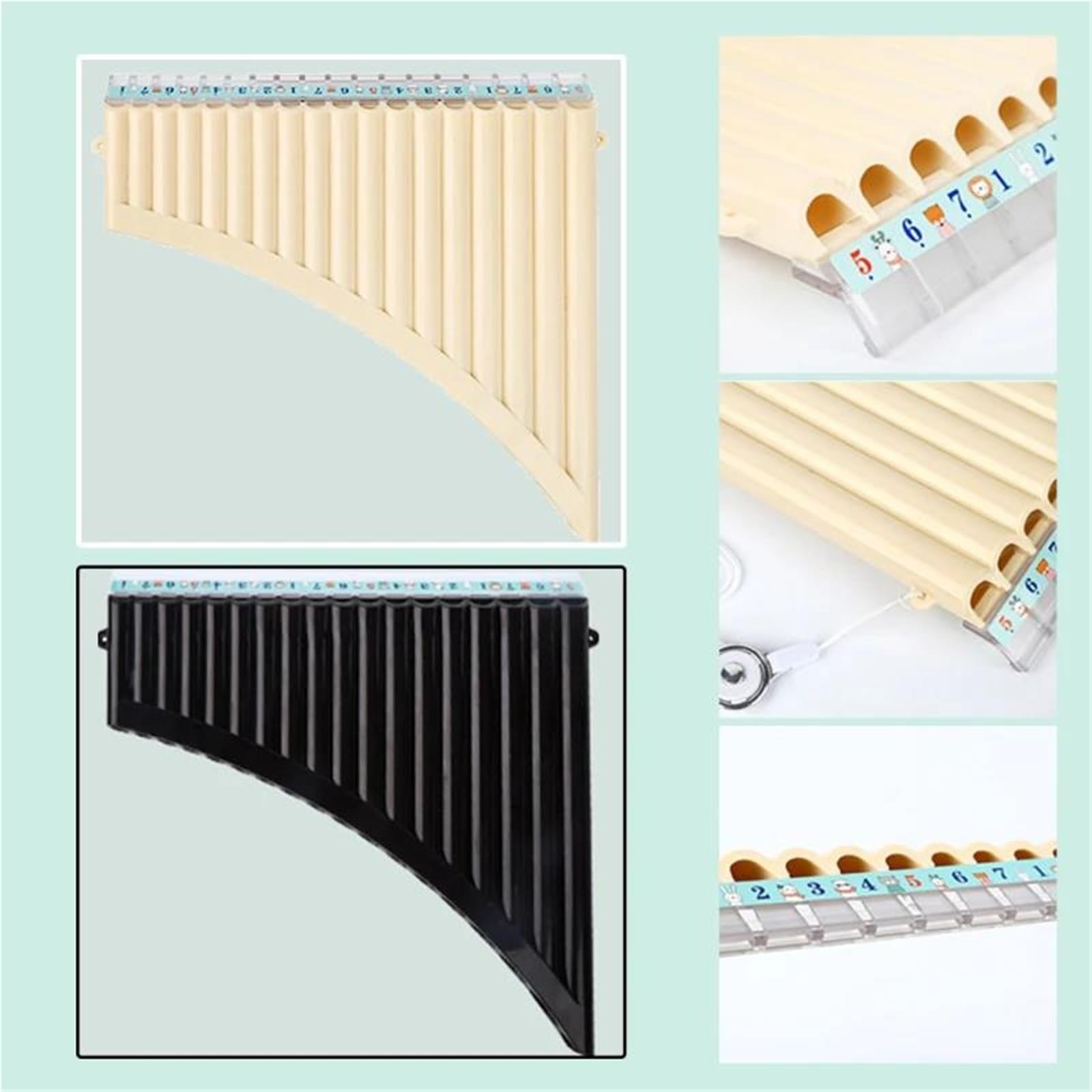 Flauto Di Pan Professionale Flauto Di Pan A 18 Tubi Strumento A Fiato Per Flauto Di Pan Chiave C Per Principianti Con Borsa Per Il Trasporto(Black)