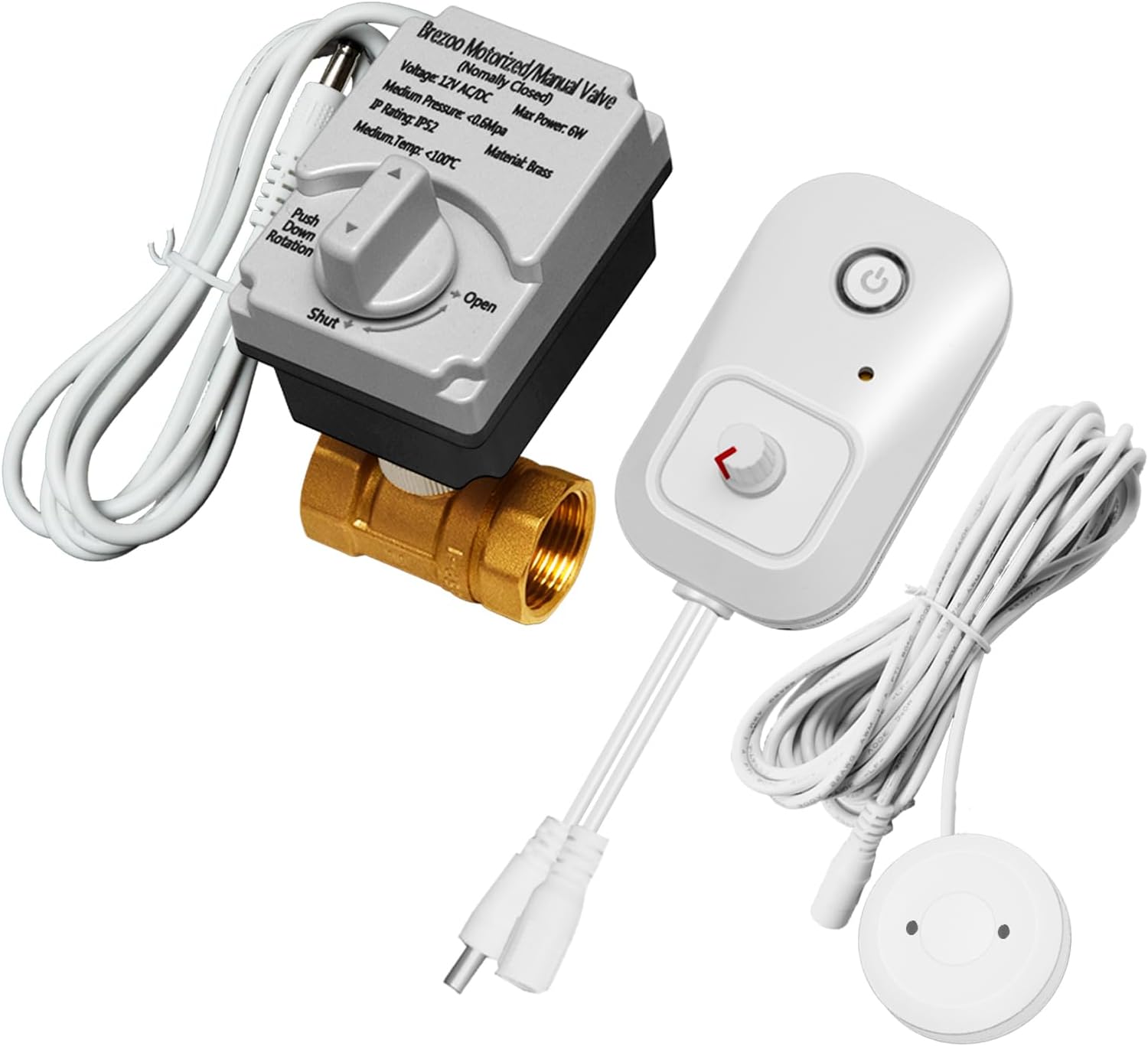 Water Leak Detector for Home, Water Alarm Leak Detector with Automatic Shutoff, Includes Leak Sensor and Water Valve, for 3/4-Inch Diameter Pipe, Protect Your Home from Water Damage Water Leak Detector for Home, Water Alarm Leak Detector with Automatic Shutoff, Includes Leak Sensor and Water Valve, for 3/4-Inch Diameter Pipe, Protect Your Home from Water Damage