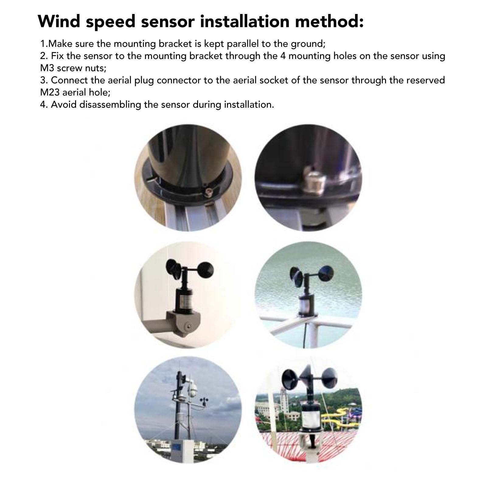 Windsensor Trans DC 5V Windgeschwindigkeitssensor Anemometer 0,8 m Kabel 3 Blatt