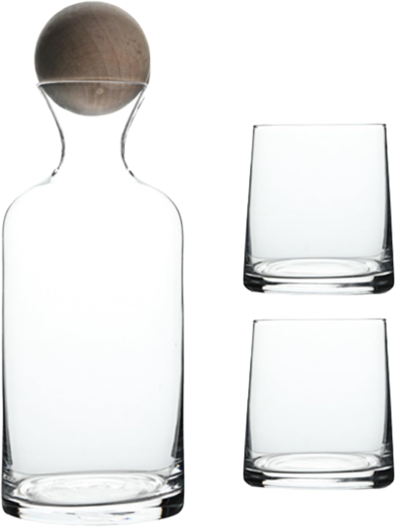 Luuu Decor Copenhagen Glass Bedside Water Carafe and Glass Set Grey Smoke Vintage