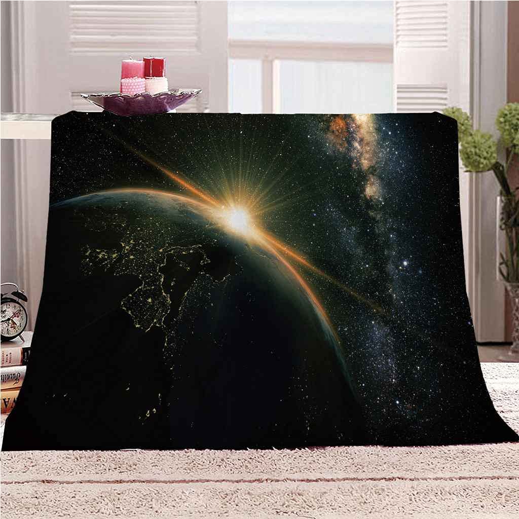 Couverture flanelle espace 150x200cm thermique et ultra douce pour lit