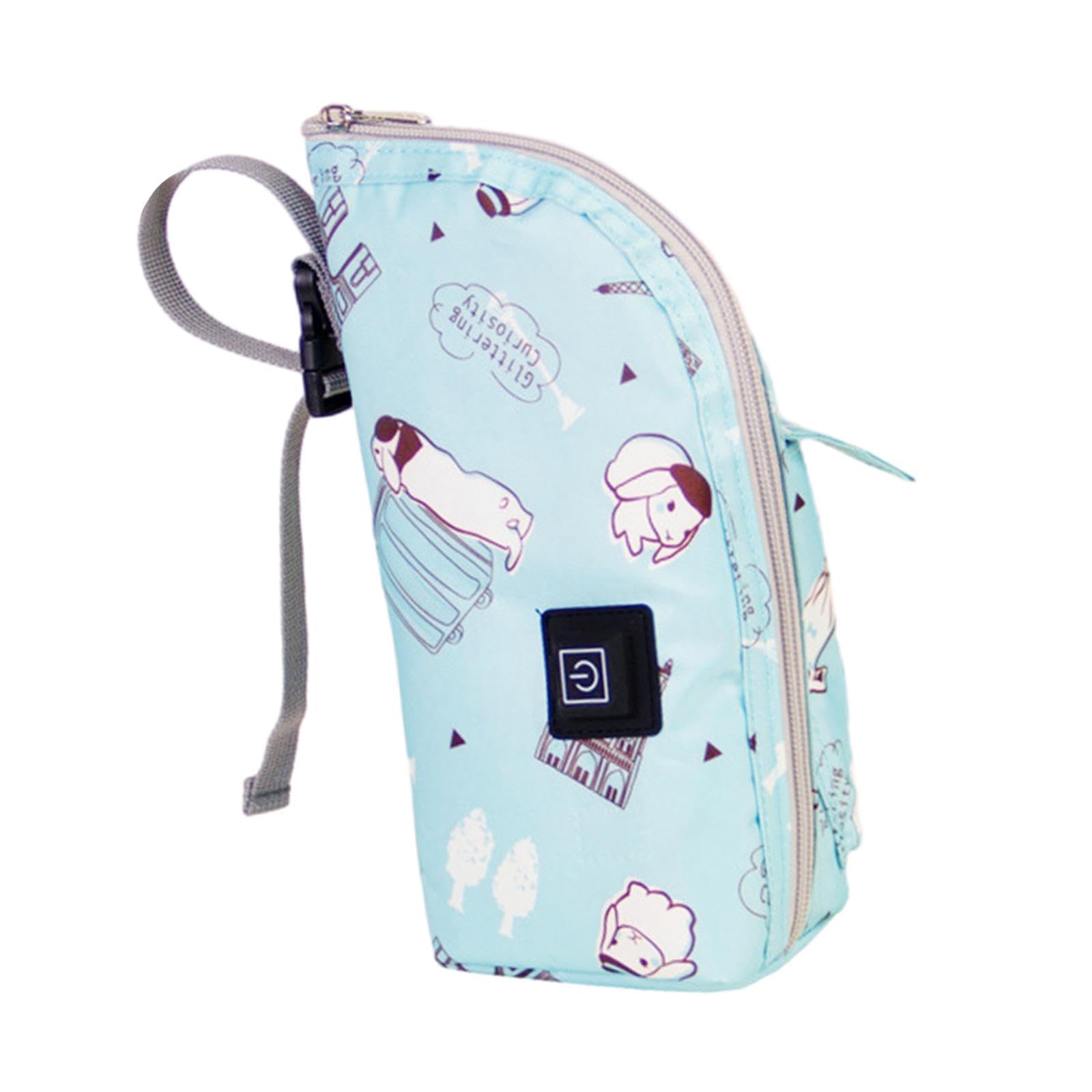 Infant Feed Bottle Bag Portable Heating Milk Warmer for Car Business Trip Blue-image-22