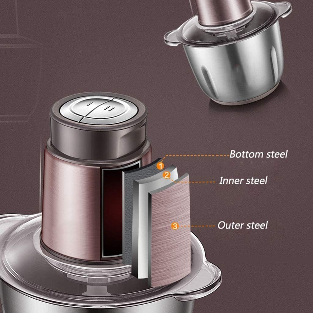 Electric Meat Grinder-Kitchen Mini Food Chopper - Processor, Vegetable Fruit Cutter Onion Slicer Dicer, Robust Stainless Steel Bowl