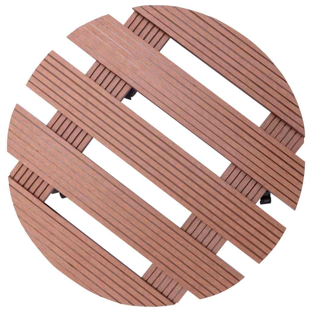 Lot de 4 roulettes pour plantes Marron Ø 30 x 7,5 cm WPC