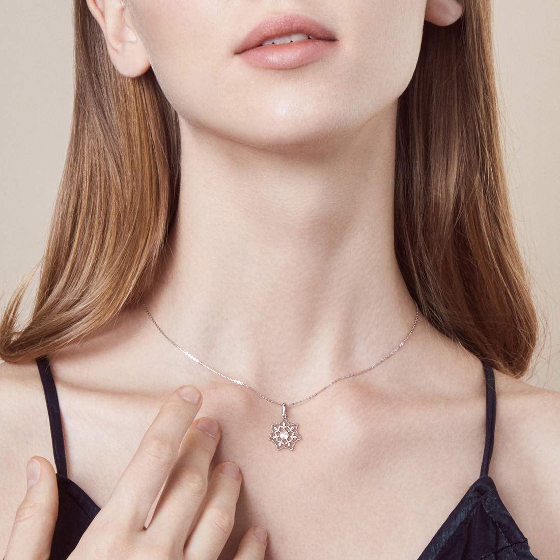 FANCIME Naturale Pietra di Luna Ciondolo Collana Arcobaleno Moonstone Pendente per Donna Ragazze in Argento 925 Gioielli - Catena Lunghezza: 40 + 5 cm