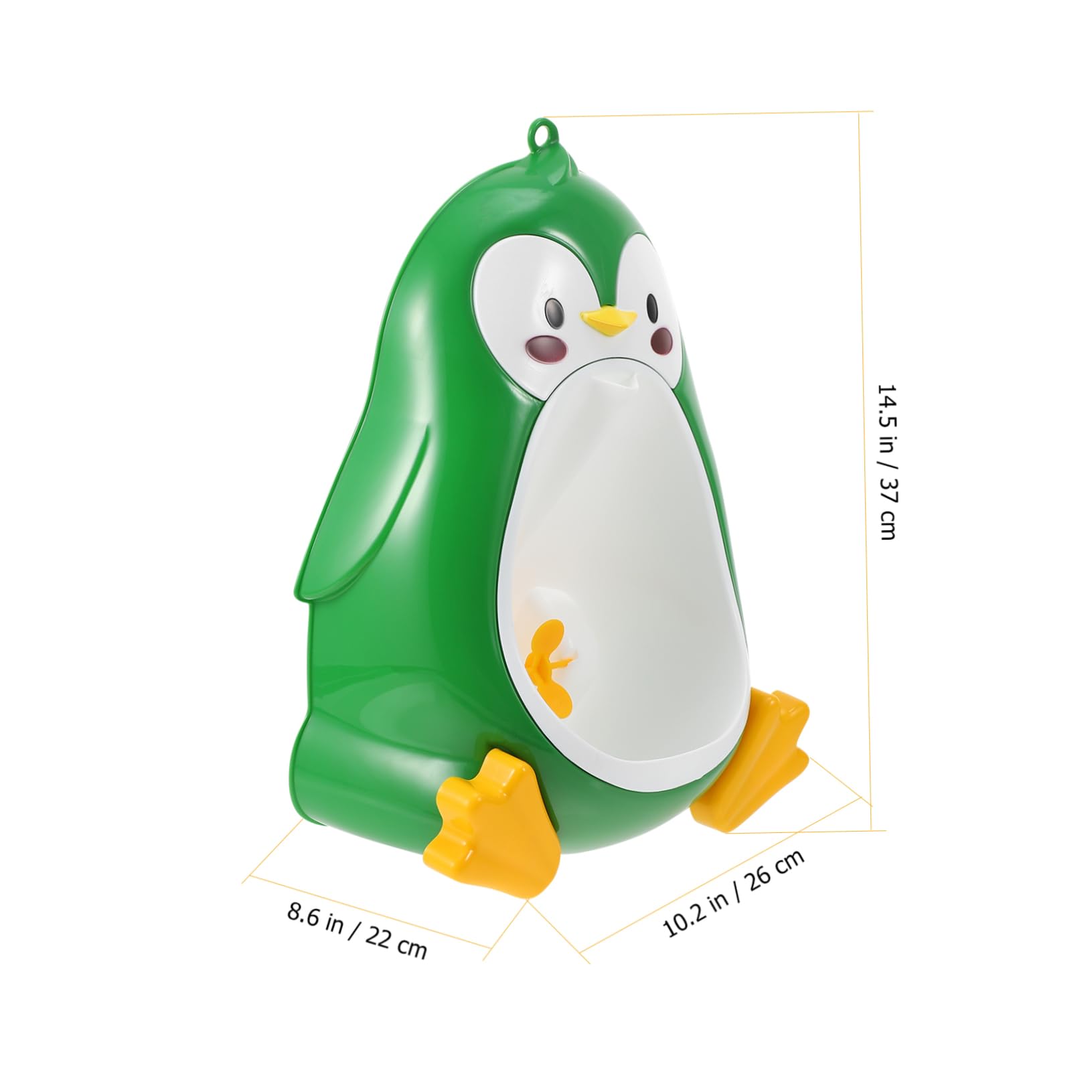 Urinario Infantil de Pared Forma de Pingüino en PP Verde para Baño | Orinal Infantil para Niños, Limpieza Fácil y Montaje Sencillo, Entrenamiento de Orina Hogar de Uso Diario