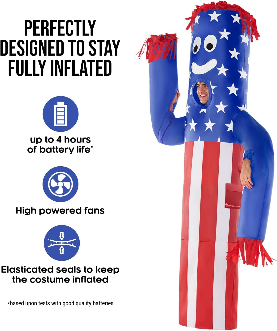 Morph Wacky Waving Inflatable Tube Guy, Inflatable Costume Adult, Halloween Costumes for Adults - Image 2