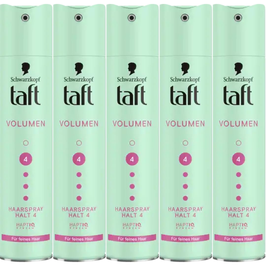Mit Pufai Grocery, Taft Haarspray Volumen feines Haar Halt 4 Spray Haarspray 250 Mililiter x 5 Stück