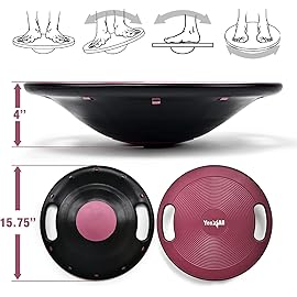 Yes4All Plastic Wobble Balance Board-Round Balance Trainer Board, Wobble Board for Standing Desk, Core Training, Home Gym Workout