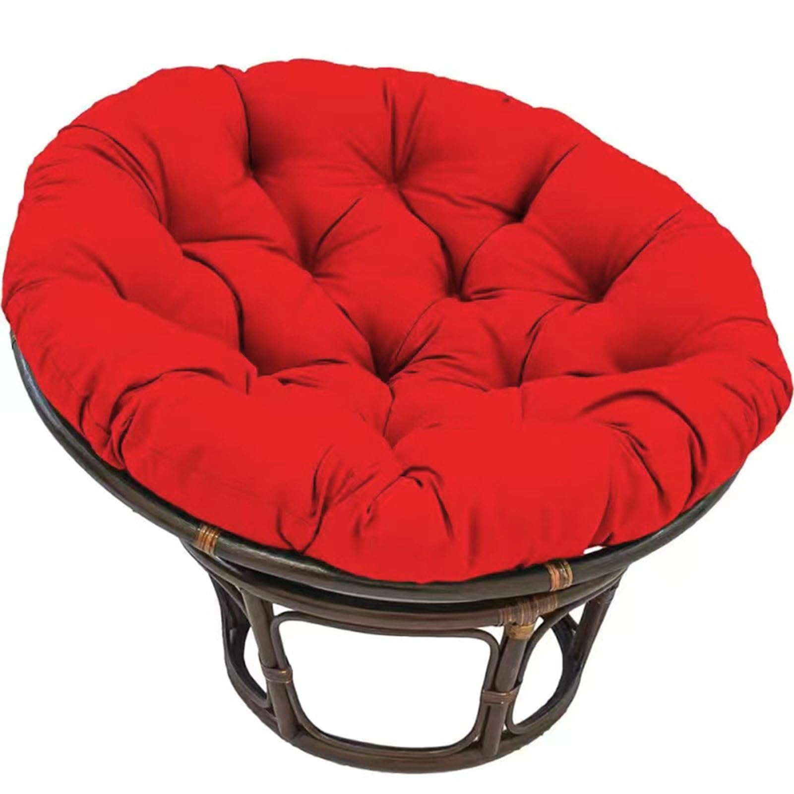 QVQV Large Round Papasan Chair Cushion, Thick Outdoor Rocking Chair Cushion, Rattan Hanging Basket Cushion, Egg Nest Replacement Pad (Red 2, 50 * 50cm) — image 1
