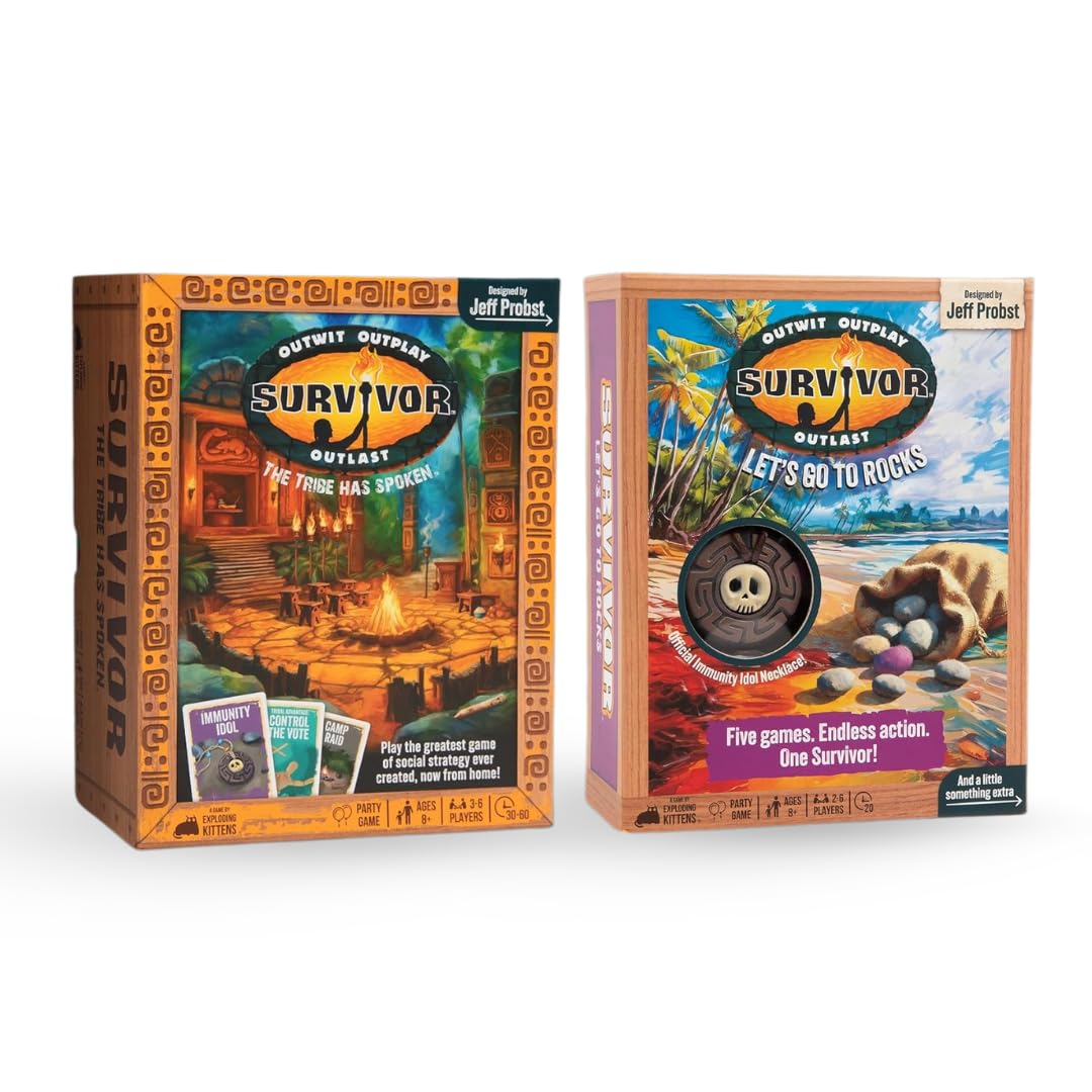 Exploding Kittens | The Official Survivor Strategy Party Game Bundle, The Tribe Has Spoken + Let’s Go to Rocks
