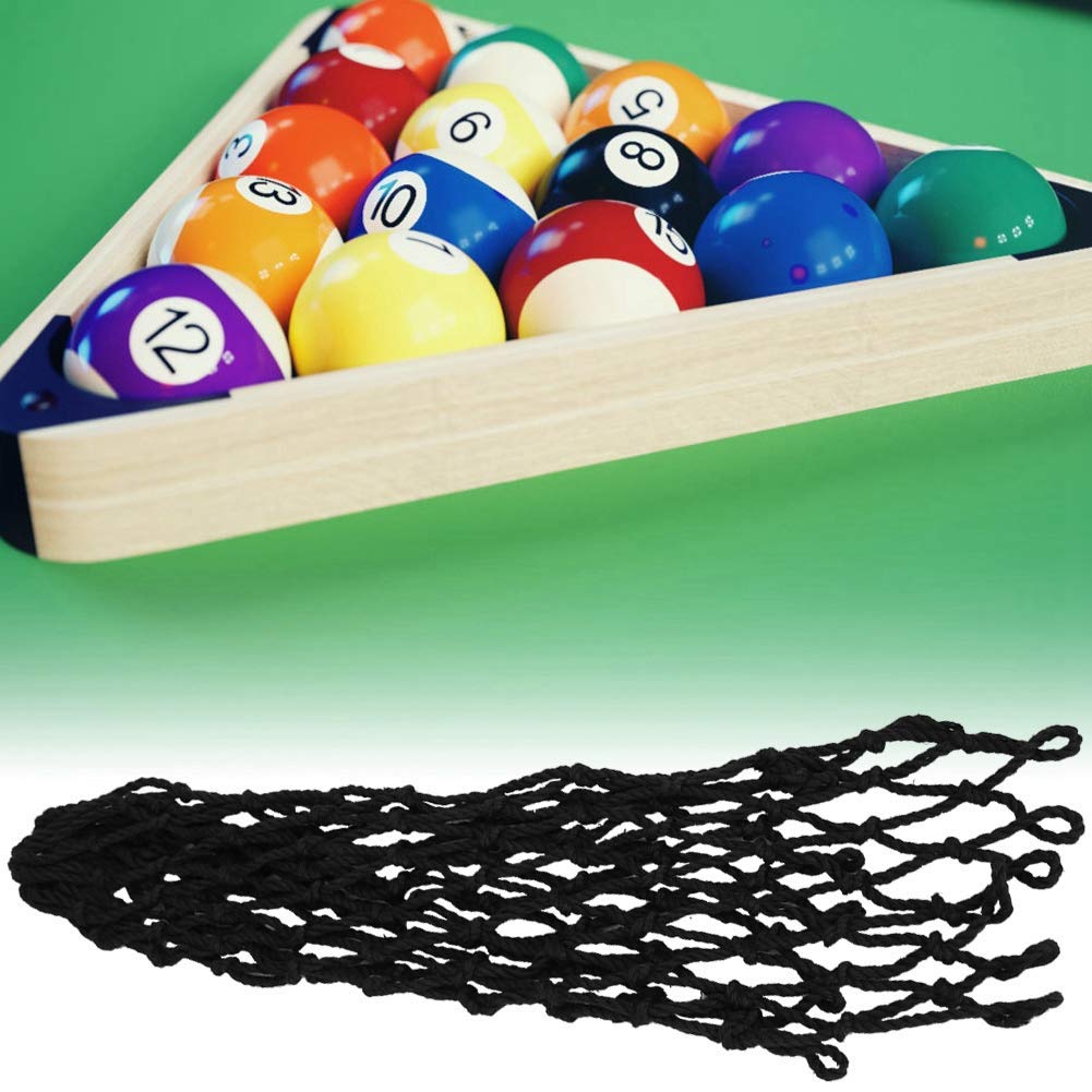 Demeras Biliardo Tasca da Tavolo Filato di Cotone Biliardo Borsa a Rete 6 Pezzi/Set per Biliardo Biliardo(Nero)