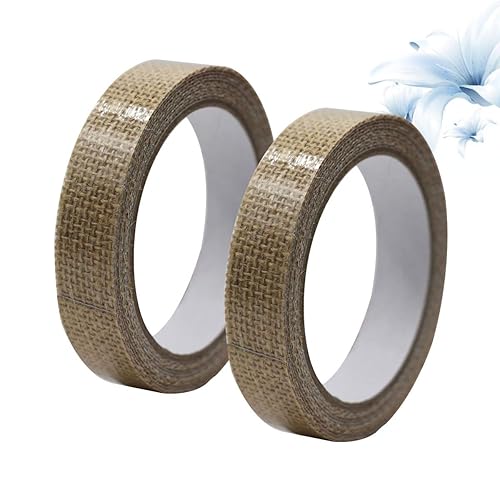 Miniatura 3 de HEALLILY Cinta de arpillera de yute autoadhesiva para artes, manualidades, proyectos caseros, decoración de eventos, 2 uds