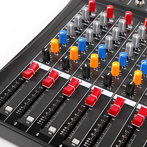 Hteedy Usb 8/12/16 Professional Channel Audio Mixer Xlr Microphone Jack Console Sound 3 Stage Equalization Regulate, Support To Conect With Wired/Bluetooth/Capacitor Microphone (8 Channels) #TOP7