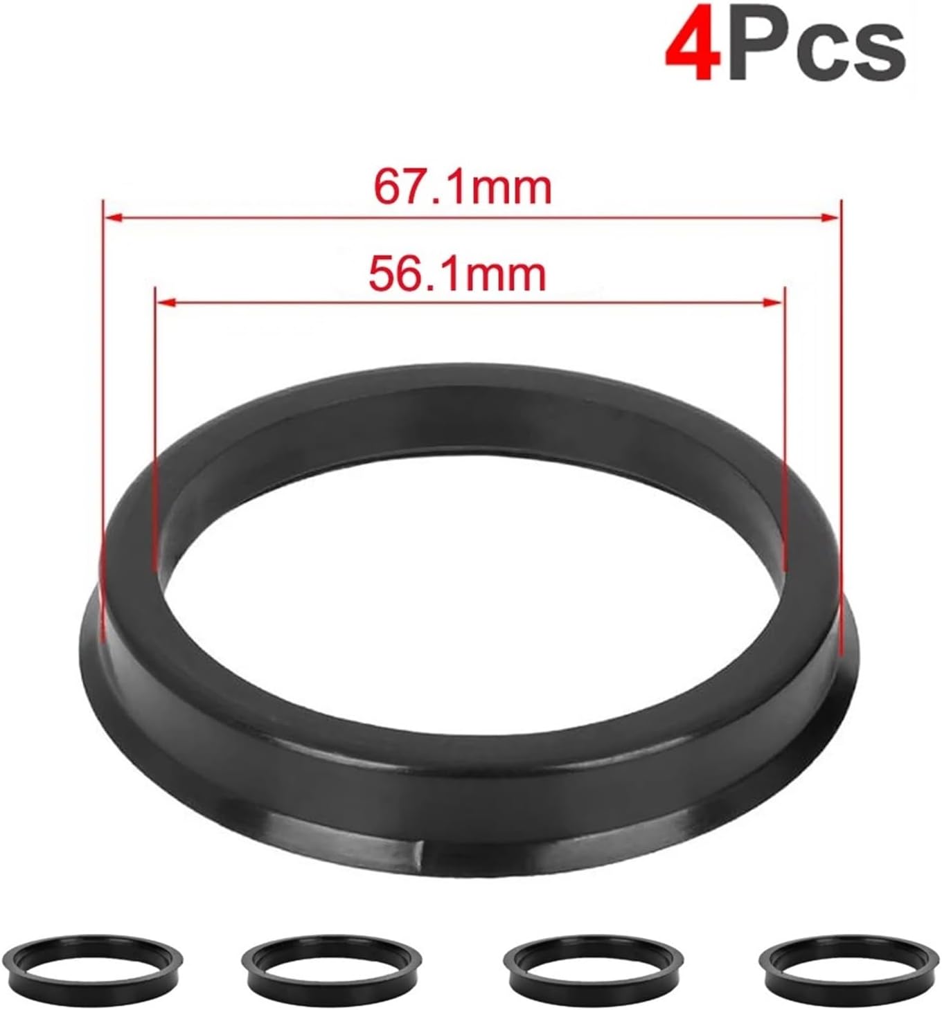 Wheel Spacers 4Pcs Set Wheel Hub Centric Ring ABS 73.1 to 67.1 Wheel Hub Ring OD 73.1mm ID 67.1mm Wheel Center Ring(67.1-56.1)