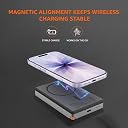 Amazon Basics 10,000mAh 20W Fast Charging and 15W Wireless Charing Power Bank - Space Grey gallery image