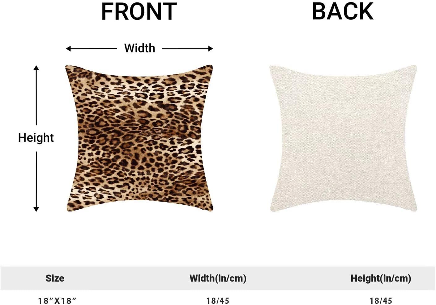 Leopard Print Pillow Covers 18x18 Inch Set of 2, Cheetah Print Decorative Throw Pillowcase Decorative Animal Print Stripe Modern Outdoor Cushion Cover for Sofa Couch Living Room Bed Decor - Image 5
