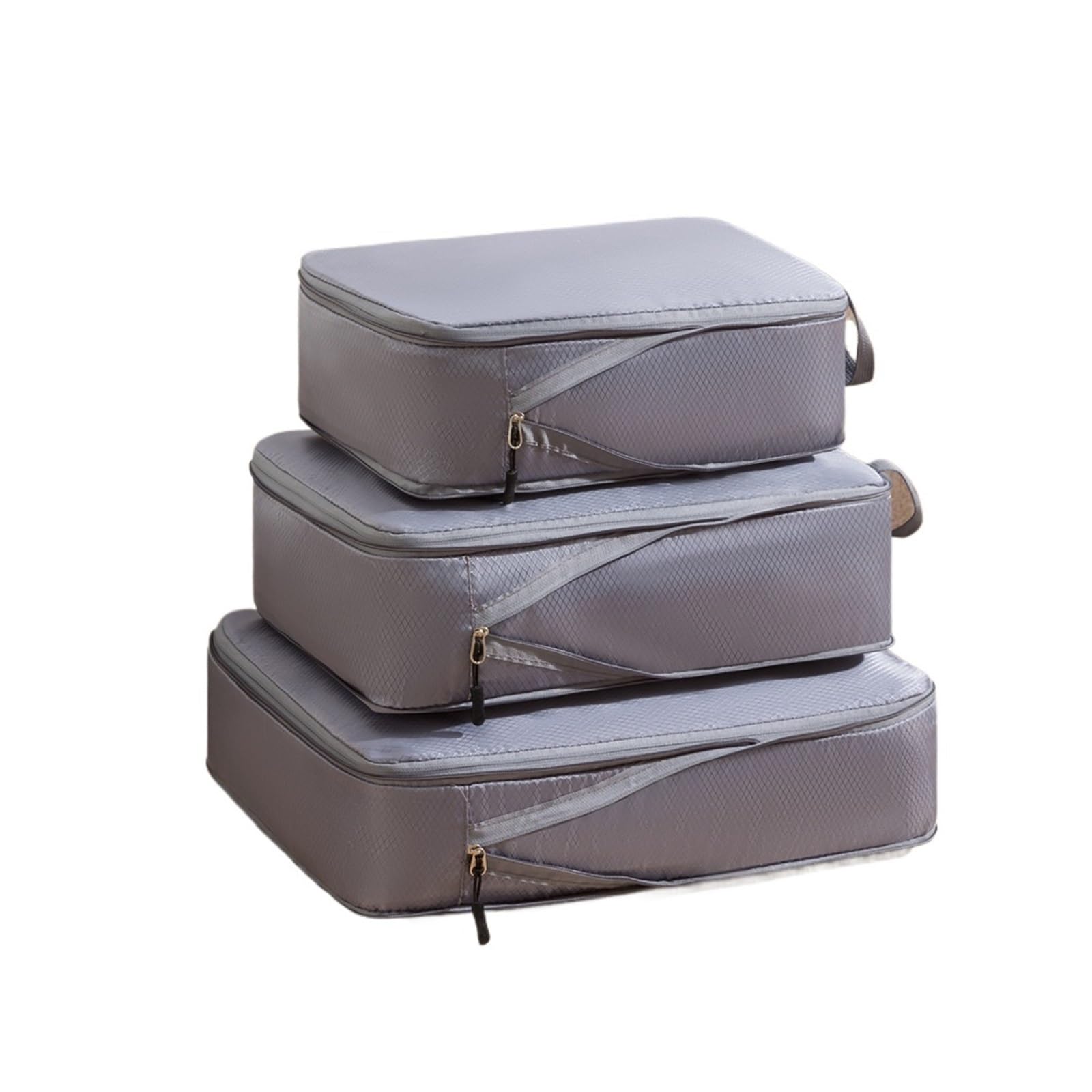 Set da 3 pezzi, borsa da viaggio comprimibile multifunzione, valigia impermeabile, organizer portatile for bagagli in nylon, rosa(GRAY)