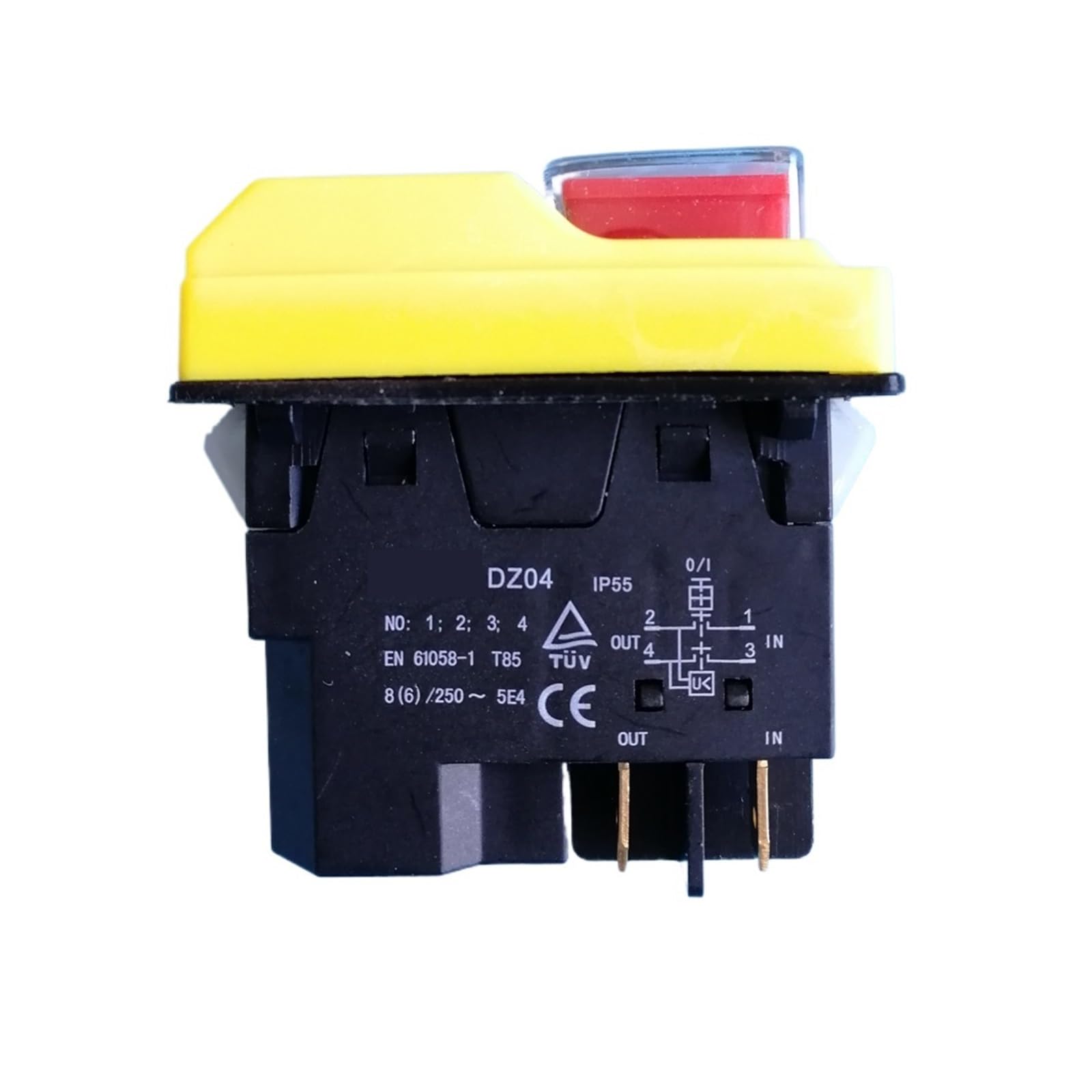 LHNBGTUIW DZ04 4 Pins Waterproof Electromagnetic Push Button Switches ON Off Start Stop Switch 250VAC 8 A
