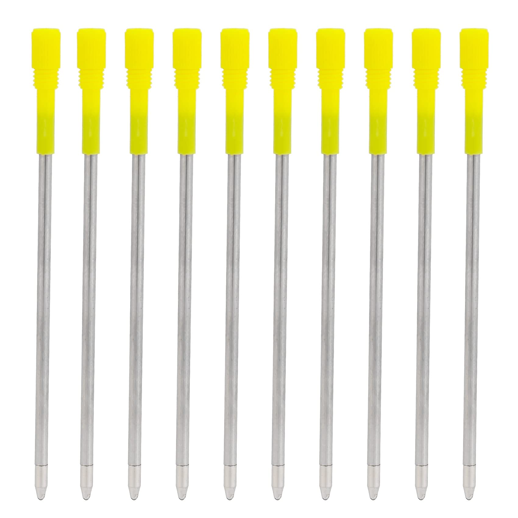 Borimend 50 Pieces 3.2 Inch Black and Blue Ink Ballpoint Pen Replacement Refills Smooth Writing Ball Point Pen Refills for Big Crystal Pen