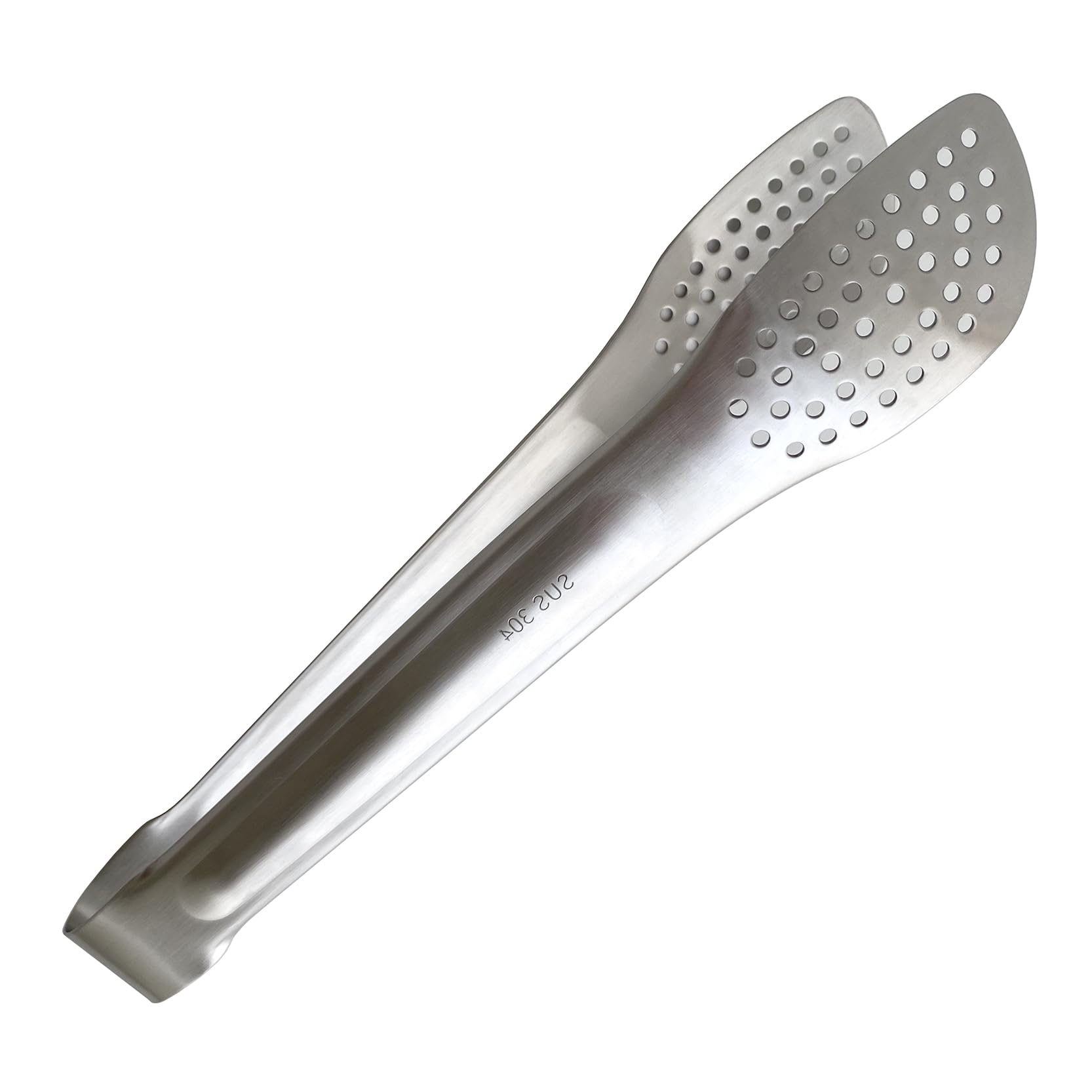 UPTALY 1 pcs SUS304 Stainless Steel BBQ Tong (24 cm/ 9 inch), No Welding, Minimalist Style, with Long Handle, Serving Tong for Cooking, Grilling, Buffet