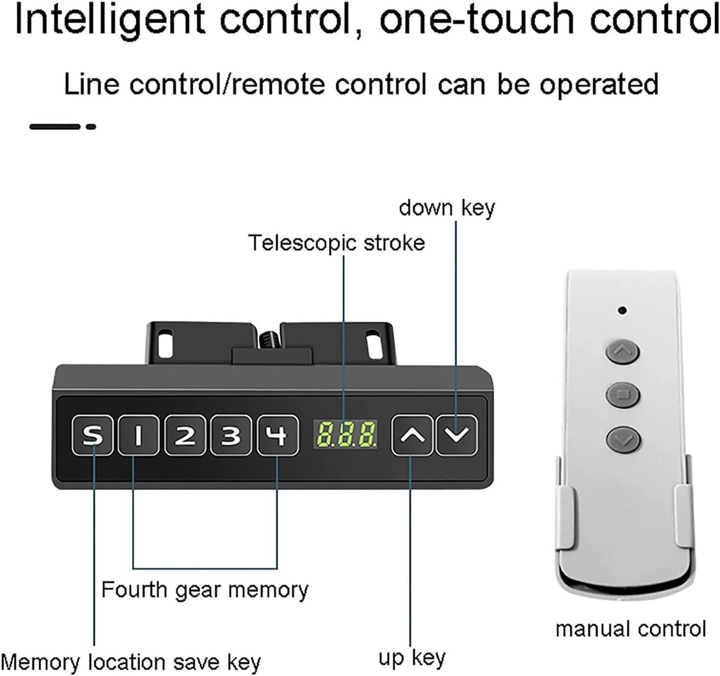 Uchwyt ścienny do telewizora z napędem elektrycznym, podnośnik do telewizora, mechanizm podnoszenia telewizora z pilotem zdalnego sterowania, do telewizorów o przekątnej 55-90 cali do telewizorów
