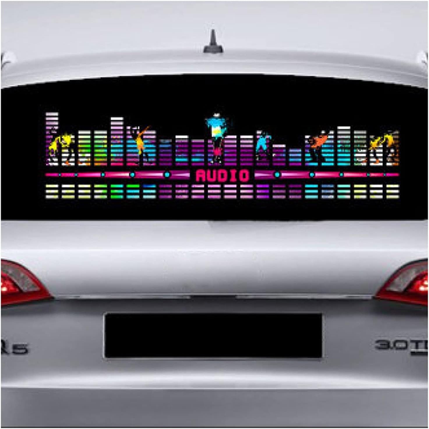 Car Music Rhythm Lights Taśma LED, LED Lights Car Sticker, LED Lights Glow Strip, Equalizer Zapachowe światła 90x25cm