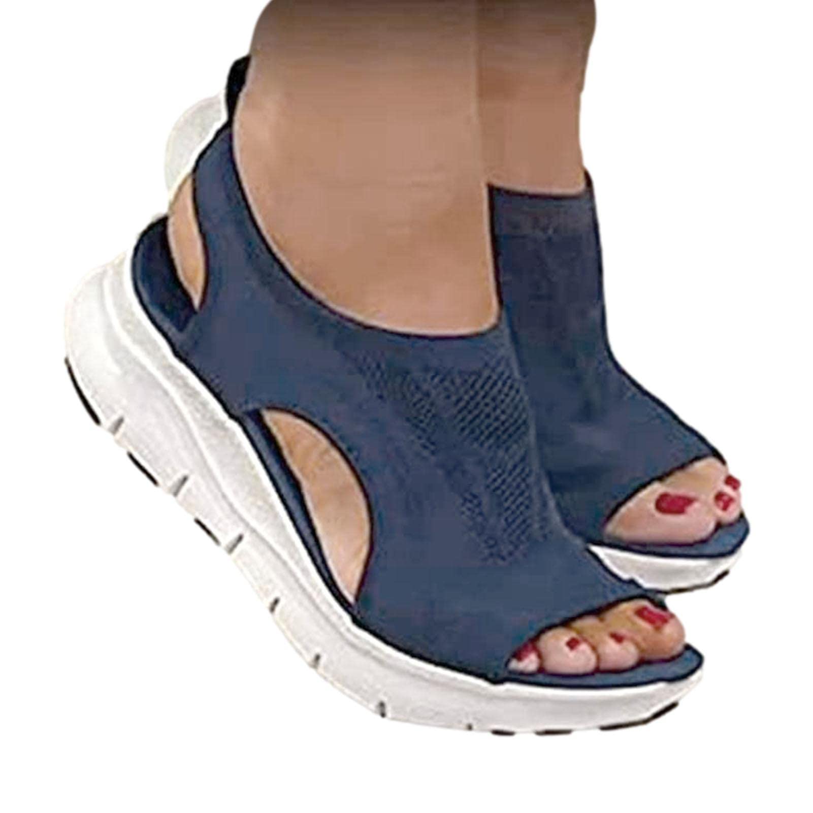 Sandals For Women Dressy,Womens Hollow Out Slingback | Casual Open Toe Wedge Sandals Orthopedic Flop Slippers