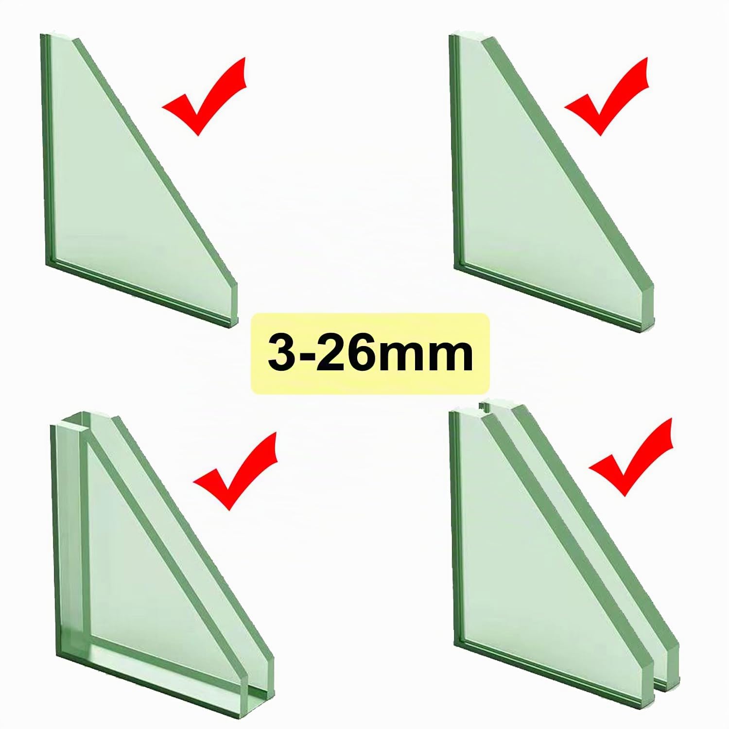 Hooha Magnetischer Fensterreiniger für 3-35mm Fenster Water-Filled Fensterputzer Doppelseiten Magnetisch Professionell Fensterwischer Enthält insgesamt 30 Schwämme (Regulierbarer Magnetische 3-26mm)