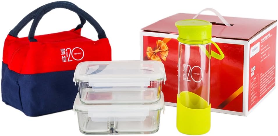 DELIGHT KING Glass Food Storage Containers with Lids (4-Piece Set) Meal Prep and Portion Control Containers | Airtight, Leakproof | Microwave, Oven, Freezer, Dishwasher Safe