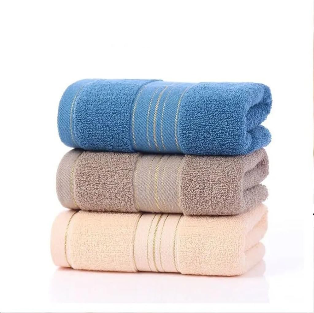 JSEIAJB 3 Pieces of Thick Cotton Bath Towel Increase Water Absorption Bath Towel Gold Wire Soft Faces Towel