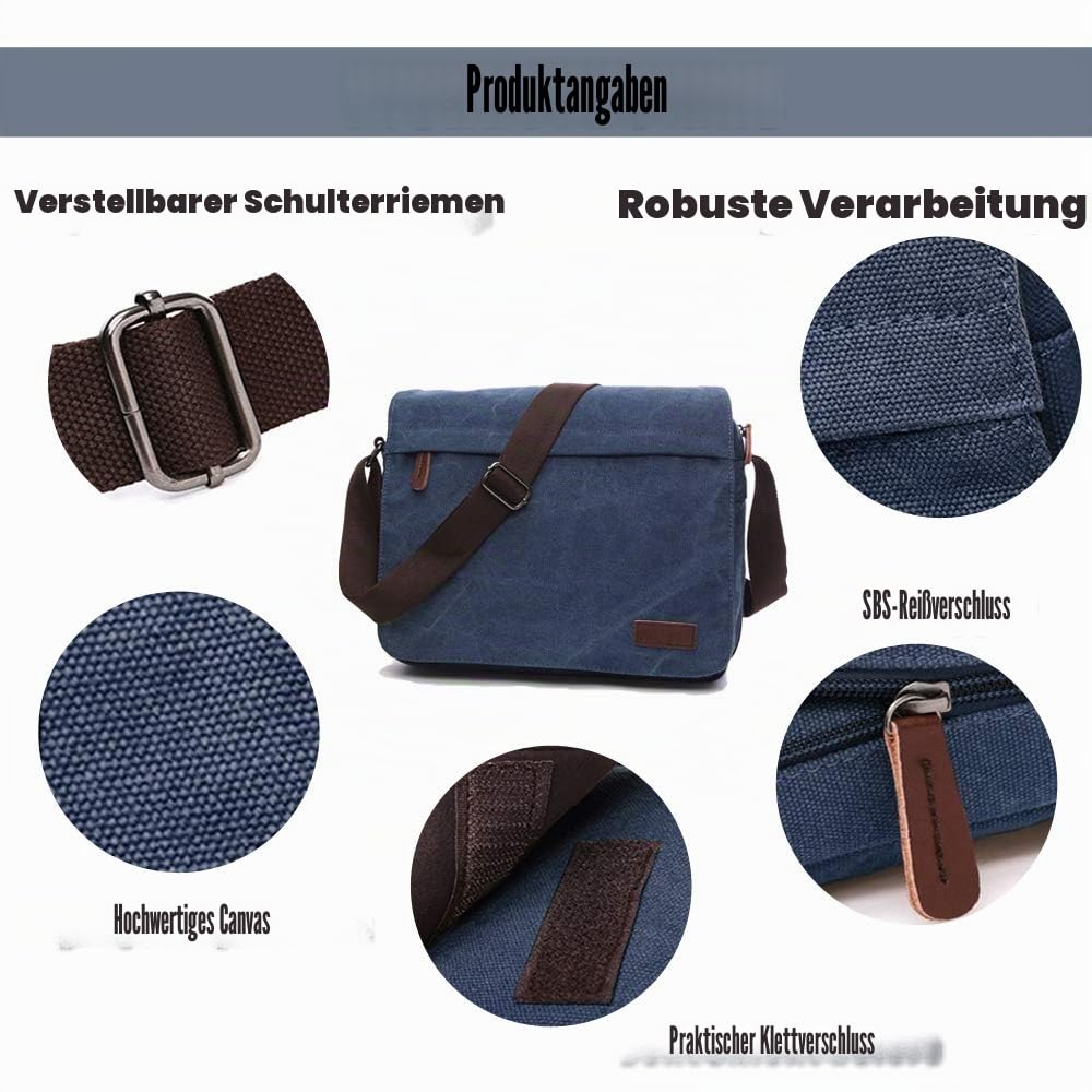 LOSMILE Herren Umhängetaschen, Leinwand Schultertaschen, Laptoptasche,Schulranzen, für Schule und Arbeits,für Männer und Frauen.