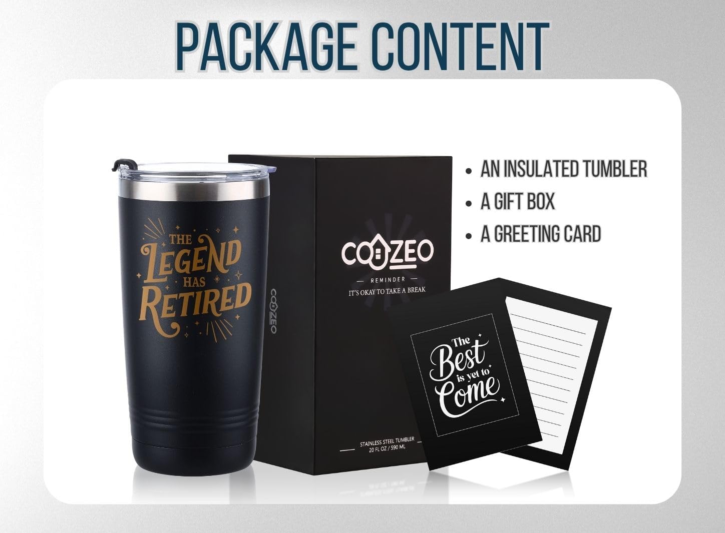 Retirement Gifts for Men – The Legend Has Retired – 20 oz Insulated Tumbler with Lid, Stainless Steel Travel Mug for Him, Dad, Coworker, Boss, Mentor – (Black) - Image 7