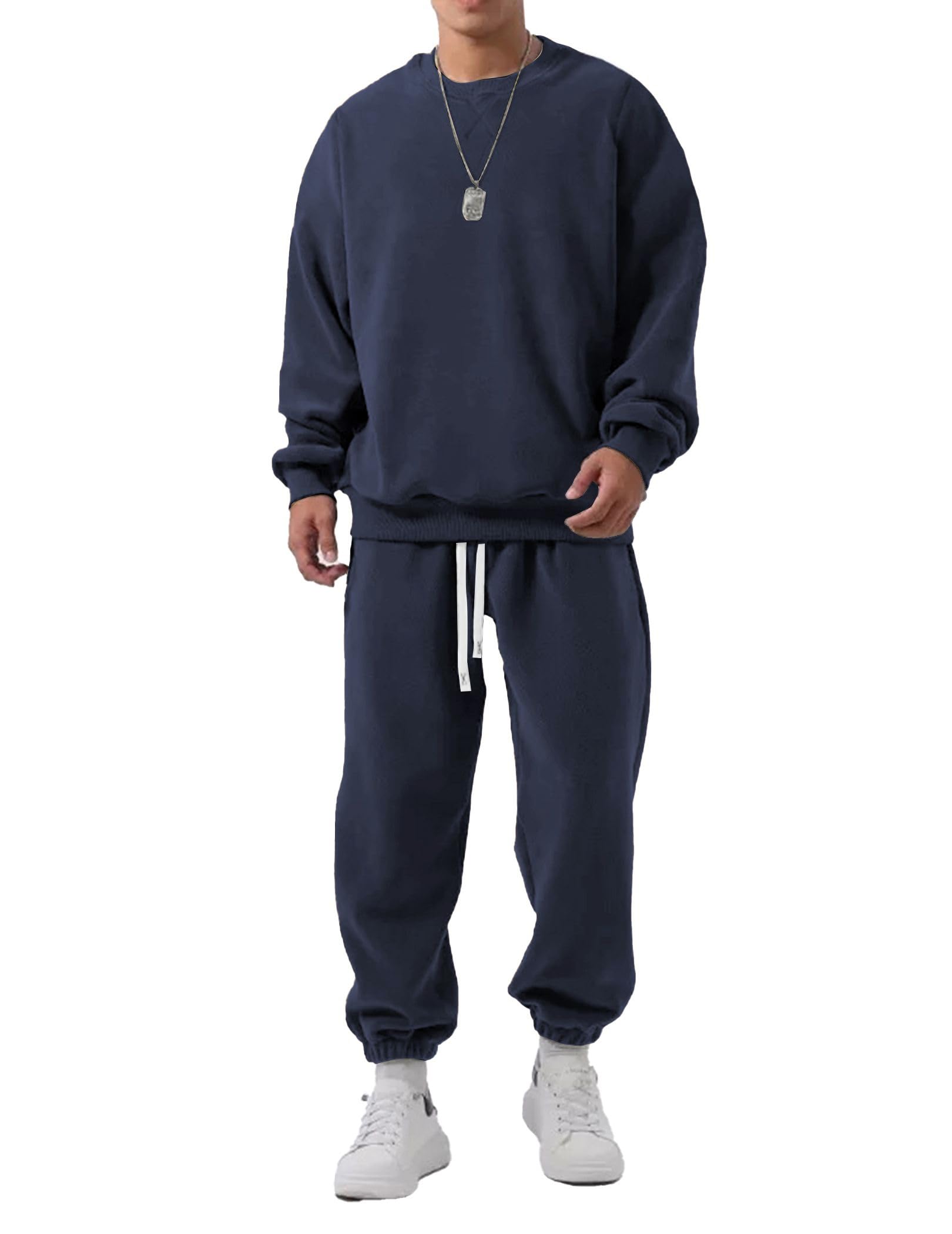 JMIERR Jogginganzug Herren Casual 2-Teiliger Streetwear Trainingsanzug Set | Casual 2-Teiliger Freizeitanzug,Ganzjährig,Einfarbig,Herren Sportanzug,Sweatshirts und Jogginghose,Klassisch Tracksuit