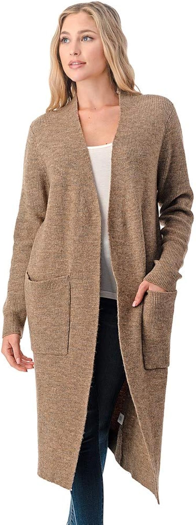 brown cardigan long